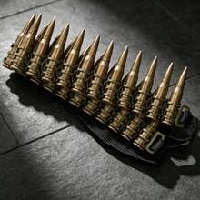 1PC-Fake Bullet Chain Belt Cosplay Prop, Military Style Ammo Bandolier For Halloween Costume Party-Gift-Birthday Gift- Gift - Multicolor - View 2