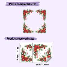 2pcs Christmas Pine Branch Bow Decorative Ball Snowman Window Stickers, Double-Sided Visible PVC Static Adhesion Glass Decals, Suitable For Home, Store, Window Corner Holiday Decoration - Multicolor - View 8
