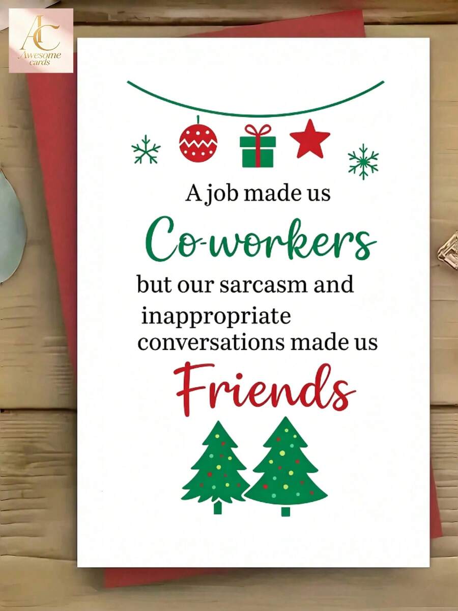 A Humorous Christmas Card For Colleagues, Ideal For Gifting During The Holiday Season And Celebrating Workplace Camaraderie With A Touch Of Fun - One Size Fits All - View 1