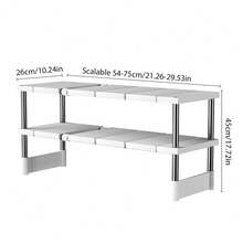 Multi-Layer Adjustable & Expandable Under Sink Storage Rack, Special Pipe Avoidance Design, Kitchen Cabinet Organizer, Space-Saving Kitchen Countertop Cabinet Storage Shelf - Multicolor - View 8