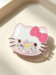 SANRIO 1pc Multi-Functional Dessert Cartoon Printed Acrylic Airbag Phone Grip, Multiple Sweet Kitten & Bunny Patterns, Clear Acrylic Material, Foldable & Retractable Airbag, Self-Adhesive Sticker For Phone Back, Support Horizontal & Vertical Video Playback, With Stand, Finger Grip & Anti-Drop Functions, Creative Holiday Birthday Gift, Unisex, Top Choice For Daily Use & Gifting - Multicolor - View 3