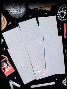 36/6/3pcs Transparent Holographic Self-Adhesive Cold Laminating Film, Waterproof Card Photo Cover Stickers, No Heat Or Laminating Machine Required, Suitable For DIY Crafts - A - View 2