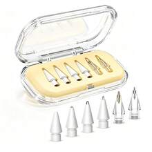 6pcs Replacement Tips, Compatible With Apple Pencil Pro/2nd Gen/1st Gen/3rd Gen. | This Durable Hybrid Stylus Comes With A Transparent Storage Box, Compatible With IPad Pro/Air/Mini, Perfect For Writing And Drawing. - Multicolor - View 3