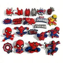 Disney Spider-Man Clog Shoe Charms Set, Soft PVC Shoe Buckles, Multiple Marvel Superhero Designs. Soft Rubber Material Flexible, Waterproof And Fade-Resistant, Easy Press Installation, Securely Fits Into Shoe Holes Without Falling Off. Free Mix And Match DIY, Create Personalized Cool Clogs, Christmas, Birthday Gift, Holiday Party. - Multicolor - View 8