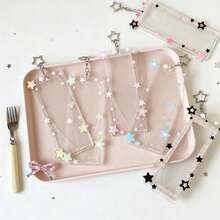 Colorful Star Acrylic Life Quadrant K-Pop Card Holder, Star Design Fangirl Y2Y Style Bag Charm Quad Card Holder Accessory - The Four Palaces Of Life - View 9