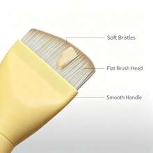 YZIMENG Large Curved Flat Foundation Makeup Brush, Macaron Color Wide Face Blending Brush, Soft Non-Absorbent Bristles For Liquid Foundation, Concealer, Professional Makeup Tool For Beginners - Multicolor - View 2