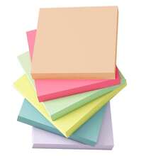 Vibrant Fluorescent 3" X 3" Sticky Notes, Suitable For Students, Schools And Offices, Reusable, Multiple Adhesion, Bestselling Product, Direct From Cross-Border Stationery Suppliesr - Kraft Paper Off-white (6 Books, 3 Styles, 300 Sheets) - View 13