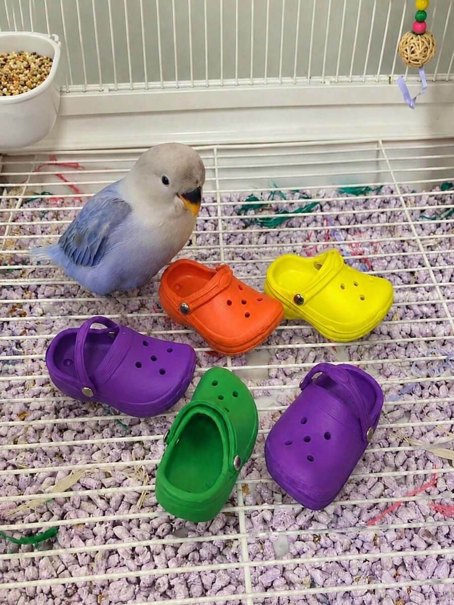 5pcs/1PC Mini Sandals 3 Inch Soft Bird Foot Toys Chew Toys | Soft Colorful Foot Toys With 5 Connection Holes For DIY Bird Toy Customization And Enriching Bird Life - View 1