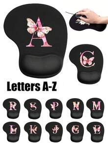 Ergonomic Wrist Rest Mouse Pad, A-Z Letter Pattern Design, Ergonomic EVA Wrist Pad, Non-Slip Memory Foam Mouse Pad, Comfortable Mouse Pad With Smooth Wrist Rest, Comfortable Skin-Friendly Desktop Support, Desktop Protection Pad, Suitable For Gaming, Office, Non-Slip, Suitable For Office Computer, Laptop And Home Use, Graduation Season Souvenir, Perfect Mother's Day Gift, Back To School Essential, Dorm And Home Essential - Multicolor - View 1