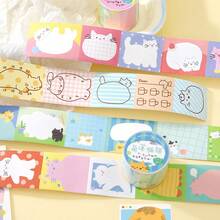 1 cuộn băng keo cắt sẵn có thể viết, series Flat Cat Diary, minh họa mèo phong cách Hàn Quốc tối giản dễ thương, vật liệu trang trí đa năng cho scrapbook, sách collage, album ảnh, nhật ký, viền cảnh, dùng ghi ngày tháng, ghi chú, tin nhắn, ghi chép thời gian, đồ dùng học sinh thiết yếu mùa tựu trường - 1 cuộn - Xem 3