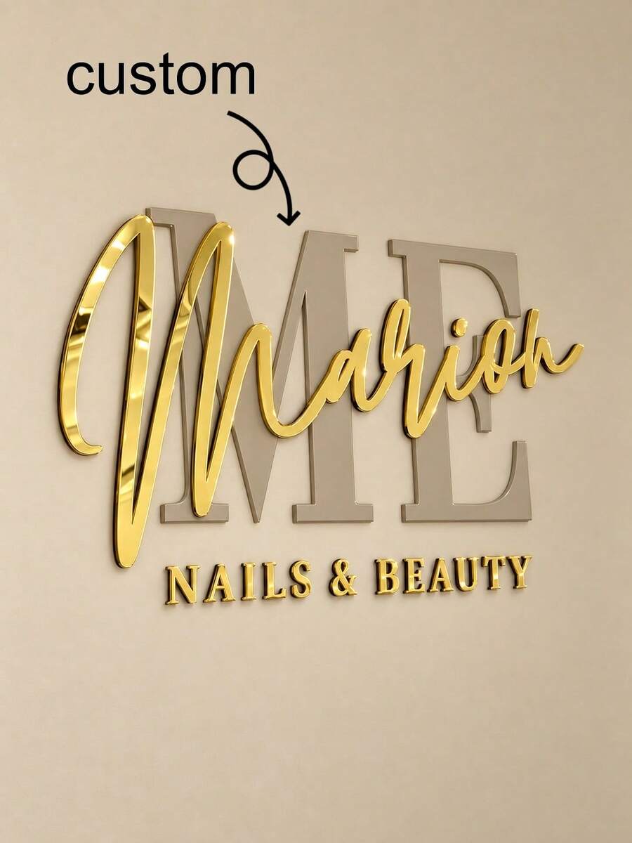 1 buah Logo Teks Kustom Personalisasi, Cermin Akrilik & Potongan Huruf Hitam, Papan Nama Perusahaan Potong Laser, Papan Nama Logo Potong Laser, Papan Nama Dinding Perusahaan, Dekorasi Dalam Ruangan, Studio Logo Komersial Kustom - MultiWarna - View 1