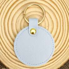 4pcs/12pcs DIY Handmade Jewelry Large Round Creative Leather Keychain, Leather Heart Pendant Key Ring, Fashion Key Ring, Bag Accessory, Unique Backpack Charm, Car Keychain, Birthday Gift, Party Favor, Winter - Multicolor - View 35