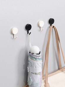 1pc Creative Macaron Hook, Suitable For Kitchen And Bathroom, Adhesive Hook For Door, No-Drill Wall Hook, No-Damage Key Hook - Multicolor - View 4