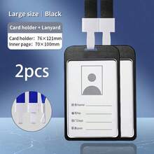 2/5pcs Aluminum Alloy Badge Holder With Lanyard, Heavy Duty Metal Card Holder With Transparent Window Protective Shell, Professional Name Tag Holder, Suitable For Office Employees, Teachers, Schools, Exhibitions, Trade Shows, Work Accessories - Multiple Specifications - View 21