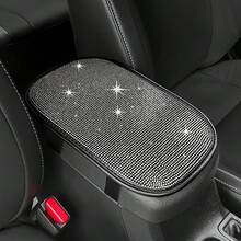 1pc Shiny Car Armrest Box Pad, Shiny Car Center Console Decor, Multi-Functional Car Storage Box, Creative Unisex Beautiful Car Accessories, Central Armrest Box Protective Pad - A - View 10