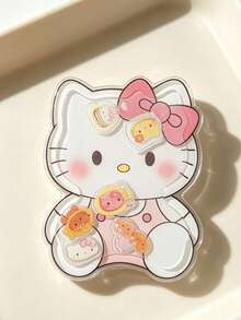 SANRIO 1pc Multi-Functional Dessert Cartoon Printed Acrylic Airbag Phone Grip, Multiple Sweet Kitten & Bunny Patterns, Clear Acrylic Material, Foldable & Retractable Airbag, Self-Adhesive Sticker For Phone Back, Support Horizontal & Vertical Video Playback, With Stand, Finger Grip & Anti-Drop Functions, Creative Holiday Birthday Gift, Unisex, Top Choice For Daily Use & Gifting - Multicolor - View 13