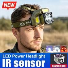 Strong Light LED Headlight Rechargeable Sensor Headlamp Large Area Floodlight Head Flashlight For Outdoor Camping Fishing - Headlamp - View 2