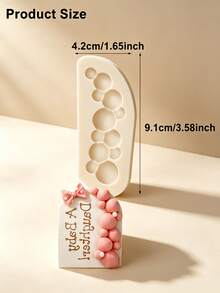 3D Pearl Fondant Mold, Spherical Pearl Hemisphere Chocolate Silicone Mold, For Cake Decoration, Candy, Frosting, Cupcake Toppers, Cake Balls, Popsicles, Polymer Clay Crafts - Beige - View 4