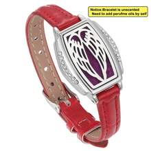 Aromatherapy Jewelry Red Leather Bracelets Bangles Couple Open Locket Charms Aroma Perfume Essential Oil Diffuser Bracelet For Men Couple Wristbands - Red - View 19