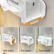 2 Buah Rak Penyimpanan Kamar Mandi, Tempat Tisu Toilet yang Dapat Diatur dan Dipasang di Dinding Tanpa Bor, Rak Organizer Dinding Multifungsi, Cocok untuk Kamar Mandi, Dapur, Kamar Tidur, Dapat Menyimpan Tisu Basah, Router, Bingkai Foto - MultiWarna - View 5