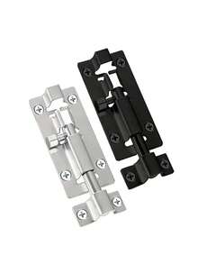 7/14pcs Heavy Duty Corrosion-Resistant Stainless Steel Barrel Bolt Lock Set - 1 Bolt Lock With 6 Mounting Screws, Brushed Finish, Suitable For Cabinets, Wardrobes, Sheds, Gates And Entry Doors | Commercial Grade Home Office Security Hardware - A - View 7