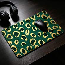 Large Gaming Mouse Pad, Computer Mouse Mat, Funny Desk Pad Protector Decoration, Big Cute Desk Pad, Non-Slip Base Luxury Green Gold Leopard - View 4