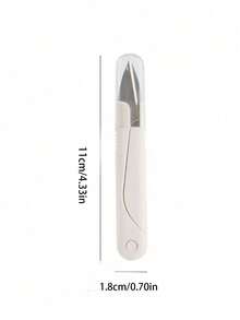 1/3/5pcs U-Shaped Household Small Scissors With Protective Cap - Stainless Steel Handmade & DIY Mini Sewing Scissors, Multi-Function Fabric And Yarn Trimming Tool, Essential Tailoring Craft Scissors - White - View 2