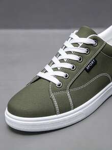 Women Casual Simple Sports Canvas Shoes Sneakers, Non-Slip Student Athletic Shoes Breathable - Green - View 3