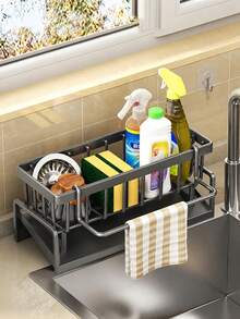 Multi-Functional Storage Rack Set For Kitchen Sinks - Faucet Hanging Storage Rack For Dishcloths Sponges Brushes Dishwashing Detergent Steel Wool Storage Organizer Easy-To-Clean Home Organization And Space-Saving Kitchen Accessories Kitchen Storage - Multicolor - View 7