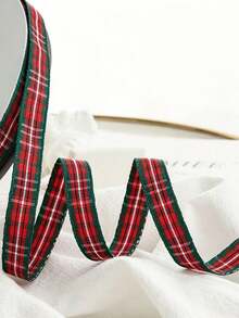 5mm/10mm Plaid Ribbon With Bow Hair Accessories Supplies, Gift Box Packaging Satin Ribbon Fabric Tape For Handmade DIY Crafts - Multicolor - View 1