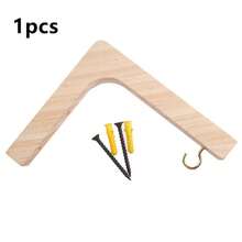 Wooden L-Shaped Plant Hanging Bracket With Hook, Wall Mounted Flower Pot Holder, Indoor Hanging Planter Support With Installation Screws - Multicolor - View 8