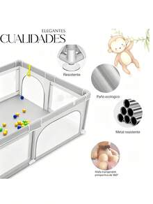 Corralito De Juegos Portátil Para Bebé, Corralito Plegable Para Niños, Varios Colores Disponibles - Gris Claro - Ver 3