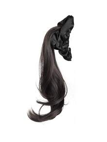 Wrinkled, Slightly Curled, Half-Up High Ponytail Wig For Women, High Crown, Fountain-Like Long Braid, Fluffy Fake Ponytail - Multicolor - View 7