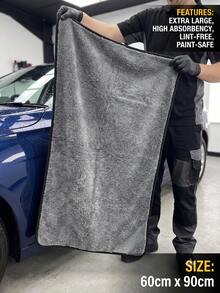 YITUMU 1 buah Handuk Cuci Mobil Mikrofiber - Handuk Pengering Mobil Ekstra Besar, Lembut, Sangat Menyerap, Cepat Kering, Tidak Rontok, Tidak Menggores - Hitam - View 17