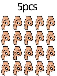 5/10/20/30/40/50pcs Funny Hand Shape English Slogan Brooch Pins, Small Exquisite Design Versatile Jacket Shirt Bag Decoration, Niche Gift Badge For Classmates And Friends - Multicolor - View 10