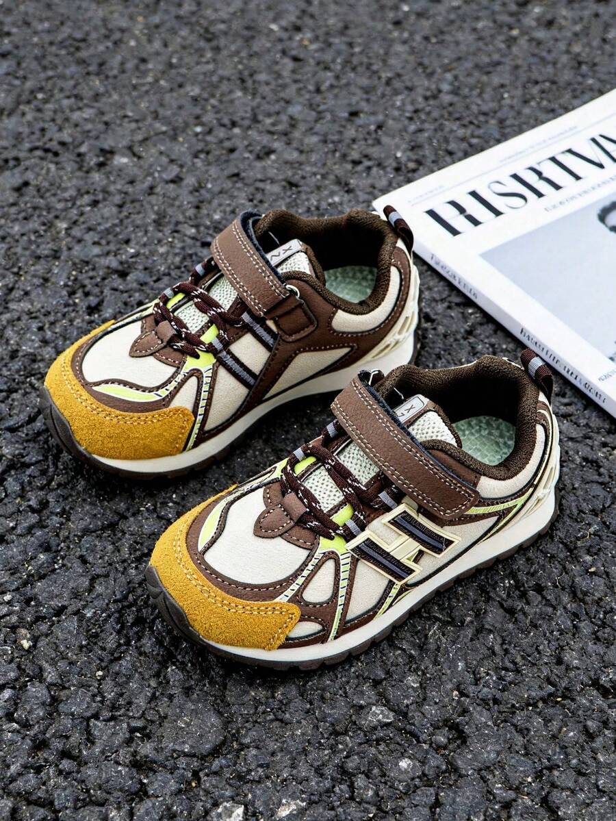 1 Pair Vintage Colorblock Kids Hiking Sports Shoes, New Boys & Girls ...