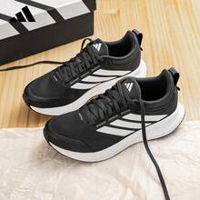 Adidas Men's Non-Slip Wear-Resistant Sports Shoes Mesh Breathable Comfortable Casual Running Shoes JQ0630 - Black - View 3