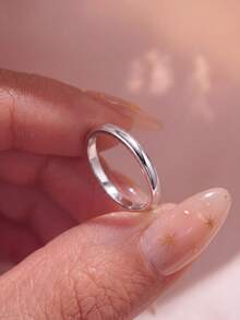 1pc Minimalist Hollow Vegan Ring, Exquisite Jewelry, Gift For Women - Silver - View 2