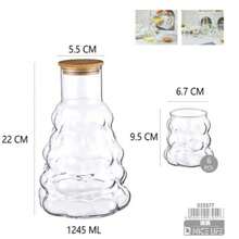 Glass Water Pitcher Set 1245ml With 6 Cups, Tree Shape Drinkware Set - Clear - View 10