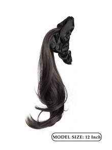 Wrinkled, Slightly Curled, Half-Up High Ponytail Wig For Women, High Crown, Fountain-Like Long Braid, Fluffy Fake Ponytail - Multicolor - View 3