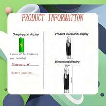 AXH Nose And Ear Hair Trimmer, Men's Stainless Steel Manual Washable Portable Nose Hair Trimming Scissors - Black - View 8