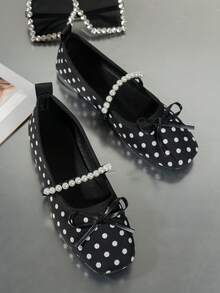 New Lace Mesh Square Toe Ballet Shoes Bowknot Shallow Mary Jane Flat Shoes Retro Gentle Fairy Style - Black - View 6