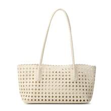 Women's Woven Tote Shoulder Bag, Hollow Design Woven Long Handle Large Capacity Vacation Casual Beach Handbag - Multi-color - View 12
