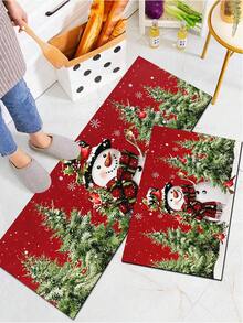 1/2pcs Christmas Kitchen Decor Rugs, Winter Kitchen Mats And Pads, Non-Slip Washable Absorbent Kitchen Accessories Decorative Floor Mat, Christmas Holiday Gift! - Multicolor - View 8