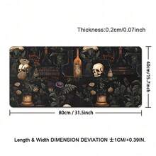 1pc Dark Academia Gothic Skull & Dried Flower Potion Bottle Print Large Rubber Mouse Pad, Non-Slip Extended Gaming Keyboard Desk Mat, Waterproof Table Protector For Office Home Halloween Decor - View 15