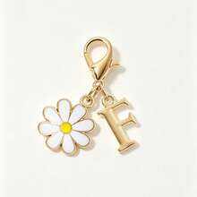 Daisy Initial Letter Keychain, A-Z Alphabet Charm Key Ring, Personalized Gift For Backpack & Car Keys - Multicolor - View 7