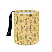 1pc Festive Christmas Pattern Folding Car Trash Can, Modern Style Polyester Flat Print, 18.5*15cm, Hanging Storage Bucket Organizer For Vehicle Interior, Portable Waste Container, Practical Holiday Gift For Mom Women Female Friends - Multicolor - View 17
