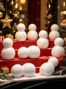 10/5/1pc Foam Snowman Blank Set, Snowman Model Body, Hand-Painted Decoration DIY Material, Handicraft Supplies, Holiday DIY Hanging Decor, Christmas Snowman Window Display Decoration - Multicolor - View 5
