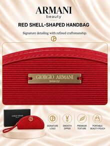 Giorgio Armani Armani Red Shell Bag, 24*11.5cm, Single Piece, Exquisite Texture, Large Capacity, Suitable For Daily Use And Travel Storage Of Cosmetics - Red - View 8