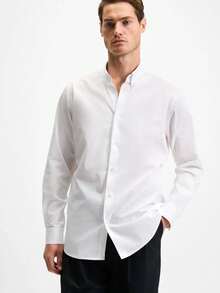 RISTO Men's Striped Shirt, Collar And Cuffs, Fabric Resistant To Wrinkling After Washing, Reducing Ironing Needs - White - View 3
